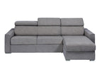 Reversible corner sofa bed in grey fabric - 160 cm sleeping area - 18 cm mattress - Meublita