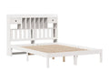 Bookcase bed without white mattress 140x190 cm solid pine wood