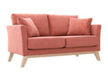 Removable 2-seater Scandinavian sofa in textured velvet-effect fabric from Vertchez and light wood from Vertchez
