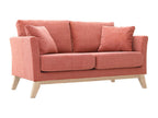 Removable 2-seater Scandinavian sofa in textured velvet-effect fabric from Vertchez and light wood from Vertchez