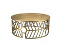 Meublita - Round coffee table 89x89cm gold aluminum with graphic base