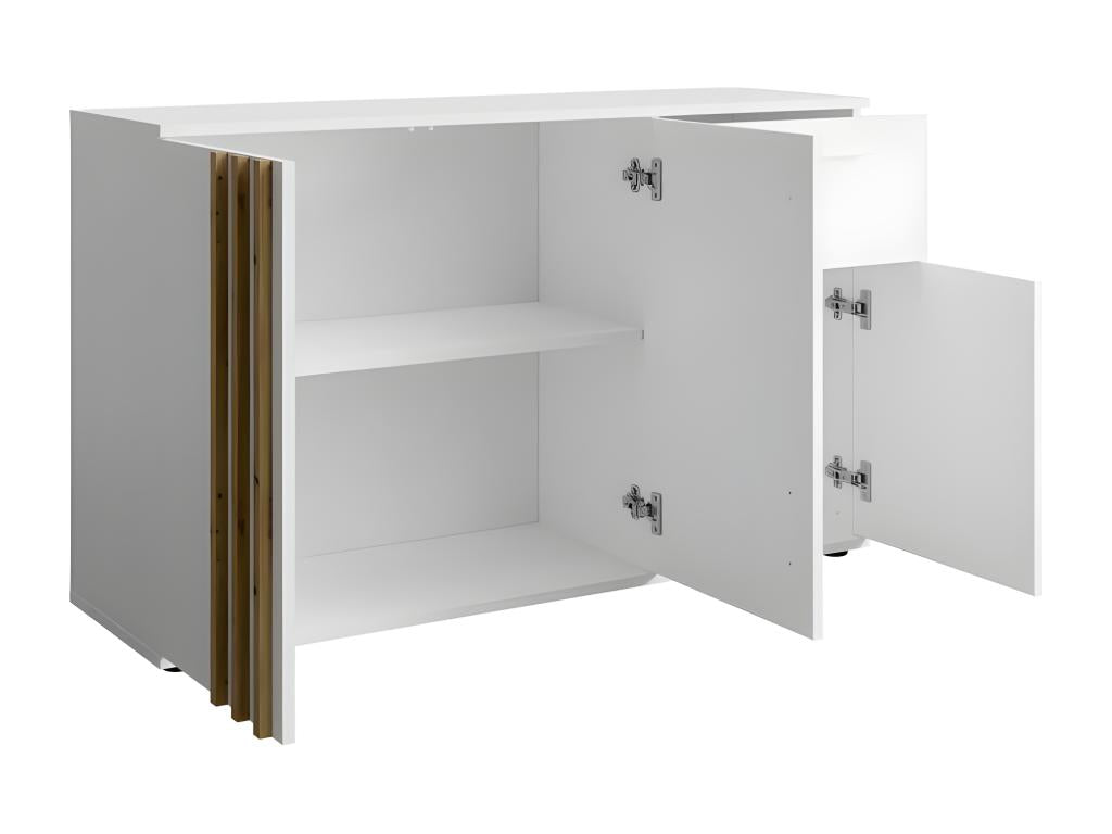 Meublita Chest of Drawers - 3 Doors and 1 Drawer - Modern Design in White and Oak Finish
