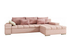 Meublita 169 Pink Corner Sofa with Sleeping Function and Bedding Box, 310x175x83cm