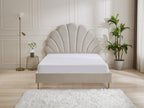 Seashell bed 140x190 cm - Fabric - Beige - Meublita