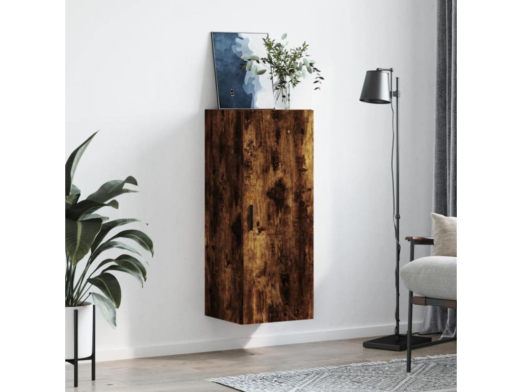 Smoked oak wall cabinet 34.5x34x90 cm