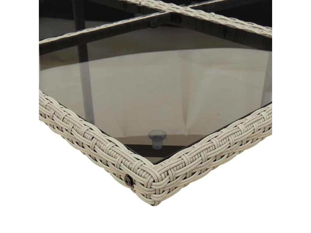 13-piece light grey rattan garden dining set and cushions