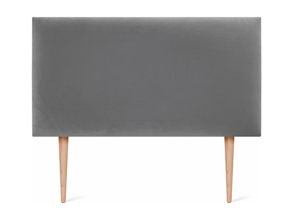 Meublita Smooth Velvet Headboard 95x105 with Bed Legs 80/90 - Ash Grey