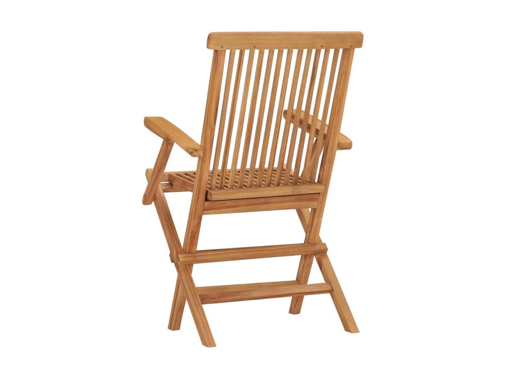 Folding garden chairs, 2 pieces, solid teak wood, 3