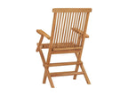 Folding garden chairs, 2 pieces, solid teak wood, 3