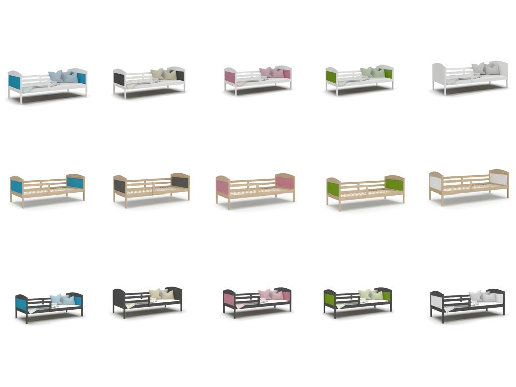 Mati Children's Bed 90x190 Pine - White. Delivered with slatted bed bases.