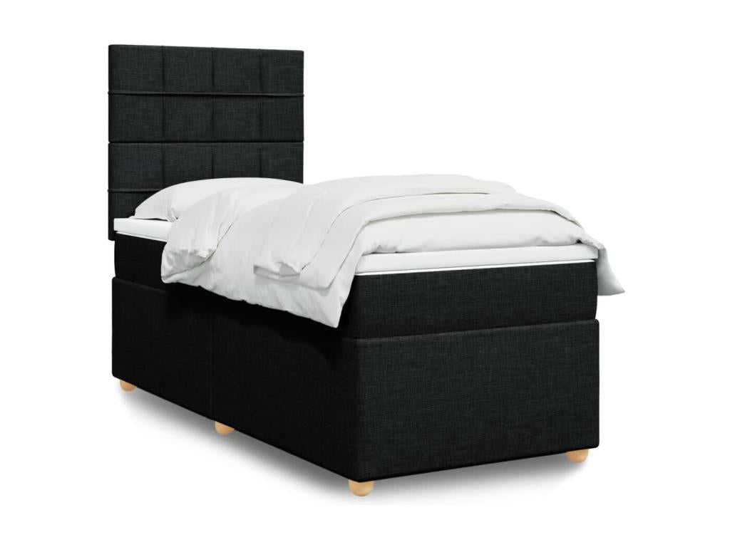 Bed base in Vertchez with black mattress 100x200 cm fabric