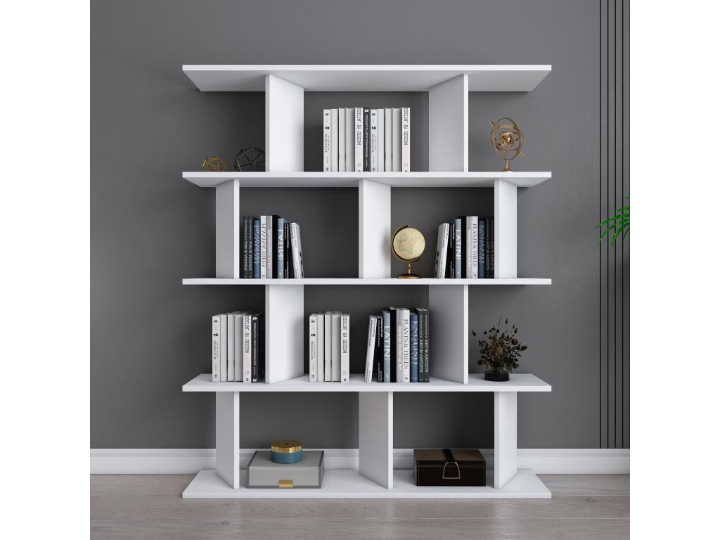 Modern Meublita 5-shelf bookcase, stylish and durable, white