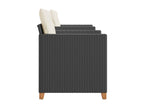 Meublita 3-piece set and cushions in black resin wicker