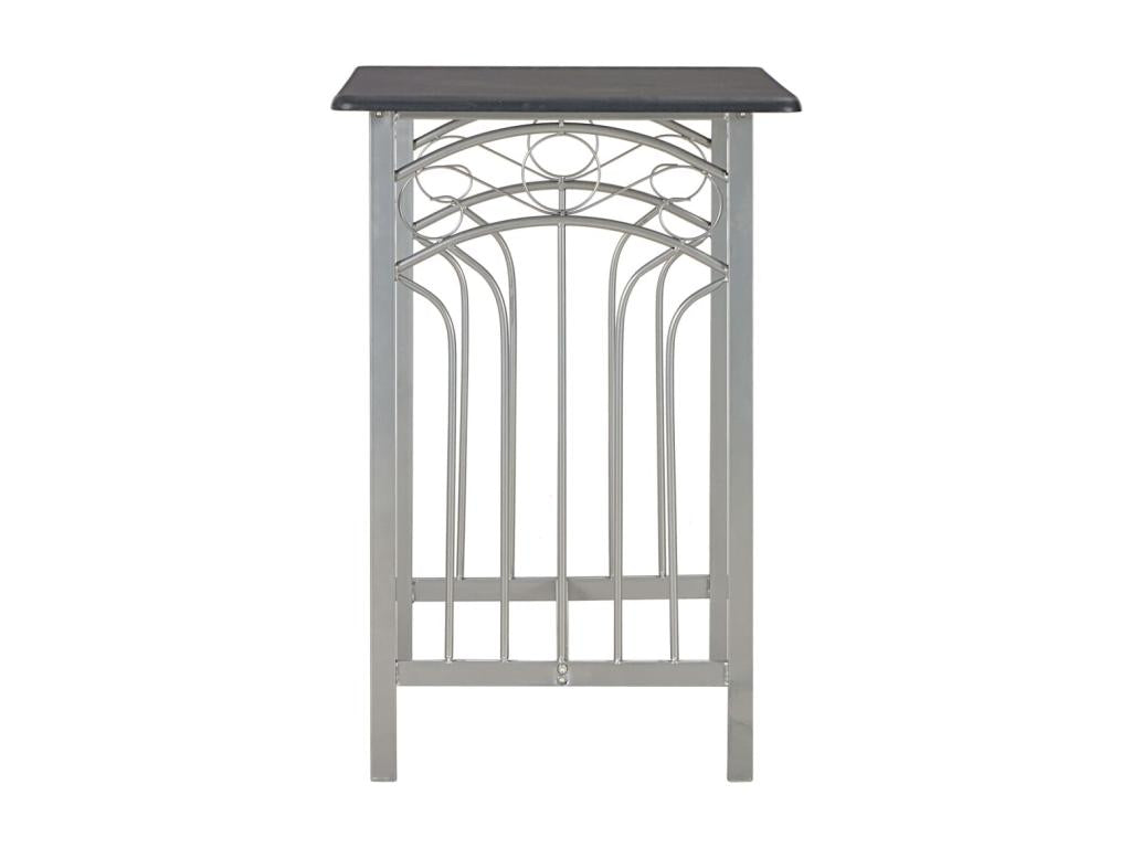 3-piece bar set, wood and steel, black