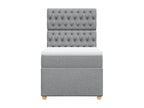 Meublita bed base with light grey mattress 90x200 cm fabric