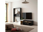 TV unit set 260x186x35cm For TVs up to 65" Electric fireplace White and black
