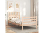 Bed frame with simple solid wood headboard
