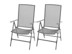 Stackable garden chairs, 2 pieces, steel, grey