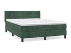 Upholstered bed base and mattress, dark green, 140x200cm, velvet