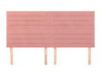 4-piece headboard set, pink, 80x5x78/88 cm, velvet