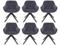 Set of 6 Meublita-K28 dining chairs - upholstered kitchen chair with armrests - swivel - metal - fabric/tex