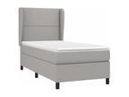Meublita bed base and mattress, light grey, 90x190 cm, fabric