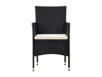 4-piece garden furniture set with cushions, black woven resin