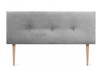 Meublita Plain Corduroy Headboard with Buttons 160x115 with Bed Legs 150/160 - Grey