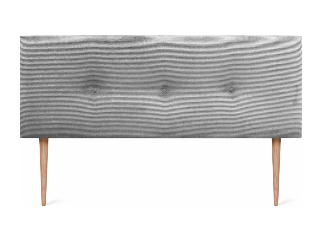 Meublita Plain Corduroy Headboard with Buttons 160x115 with Bed Legs 150/160 - Grey