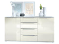 White matte and cream lacquered furniture, dimensions (W x H x D): 139 x 72.5 x 35 cm