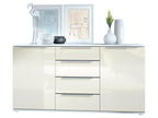 White matte and cream lacquered furniture, dimensions (W x H x D): 139 x 72.5 x 35 cm