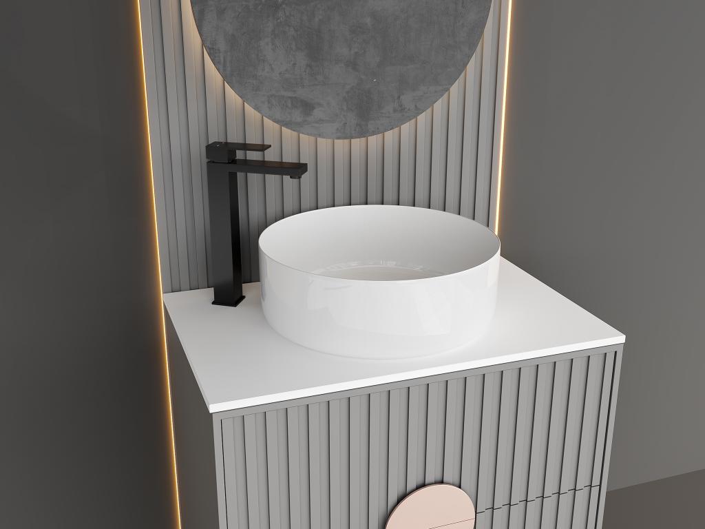 Square mechanical mixer tap in brushed stainless steel - Matte black - H31 cm - Meublita