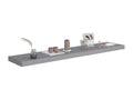 Grey floating wall shelf 120x23.5x3.8 cm MDF