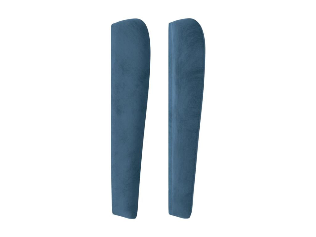 Headboard with wings, Dark Blue, 203x23x118/128 cm, Velvet