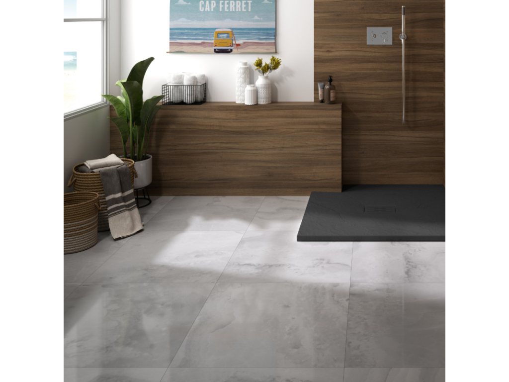 Vertchez 140x100 Kinerock evo biolex rectangular black shower tray