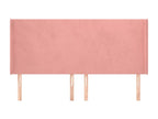 Pink Headboard with Wings 183x16x118/128 cm Velvet