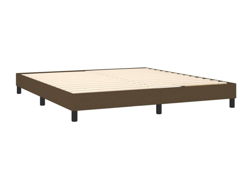 Upholstered bed base with mattress, dark brown, 180x200 cm