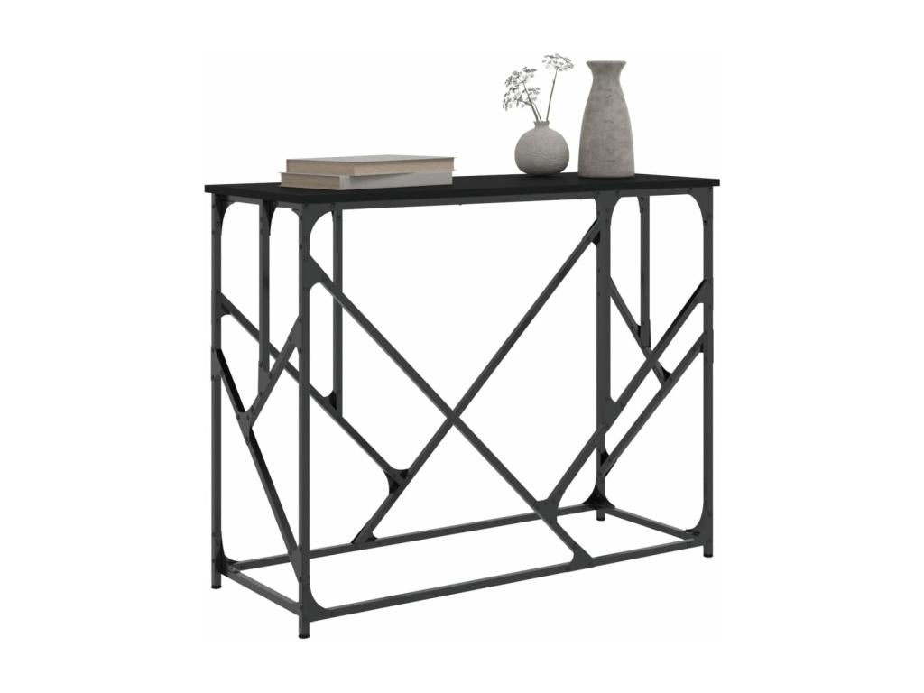 Black console table, 100x40x80 cm, engineered wood