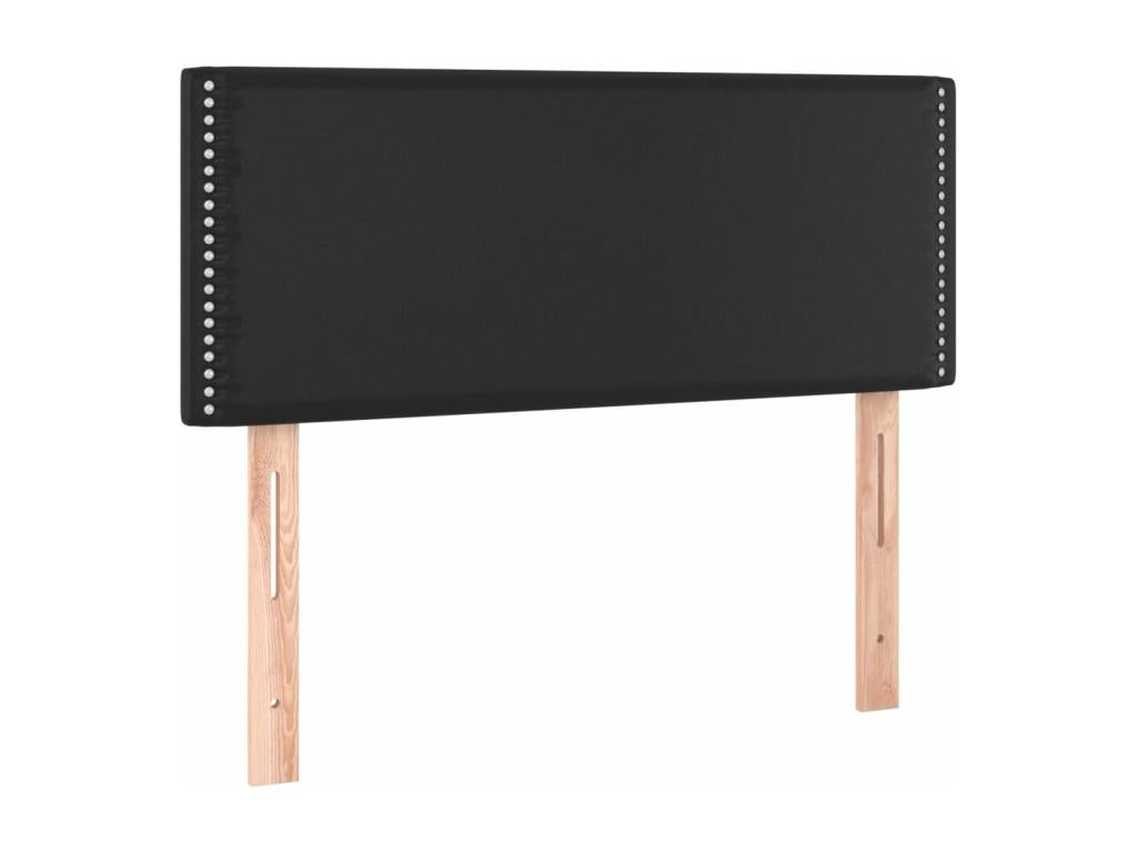 Meublita bed base with black 120x190 cm faux leather mattress