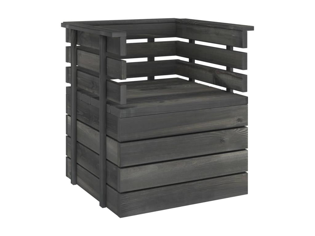 5-piece garden pallet furniture set, solid pine wood, dark grey