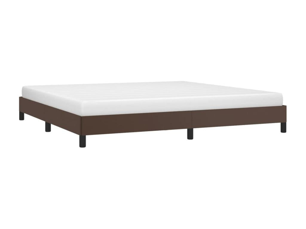 Brown faux leather bed frame (without mattress) 200x200 cm