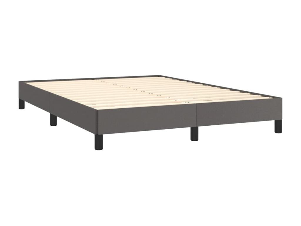 Gray bed frame 140x190 cm Faux leather