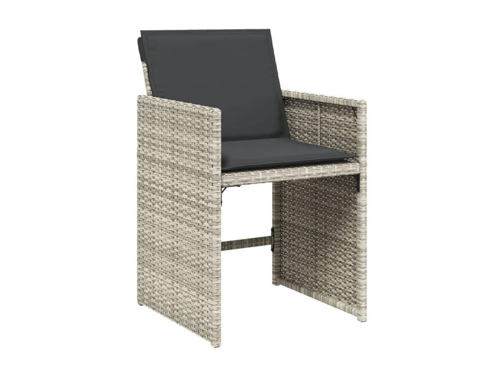 15-piece light grey rattan garden dining set and cushions