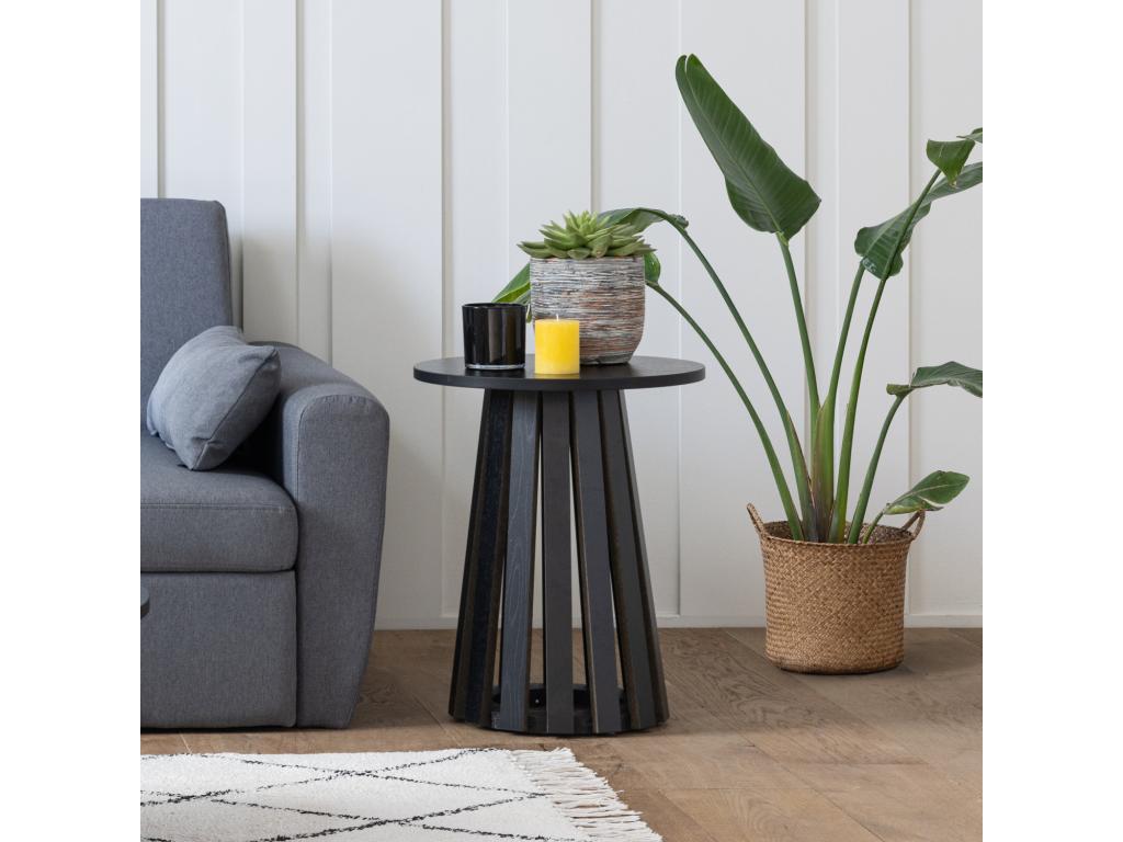 Meublita round side table in black Scandinavian style