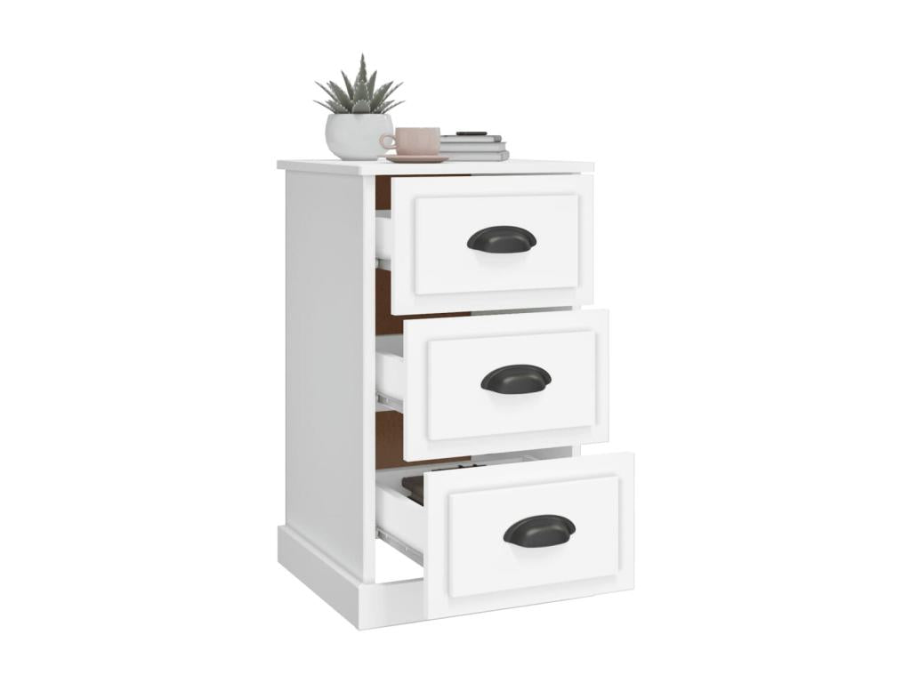 White bedside table 39x39x67 cm engineered wood