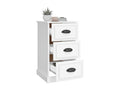 White bedside table 39x39x67 cm engineered wood