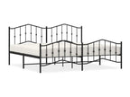 Metal bed frame with headboard and footboard, black, 193x203