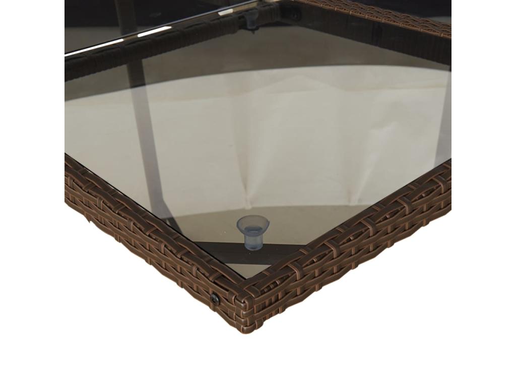 9-piece brown poly rattan garden dining set and cushions