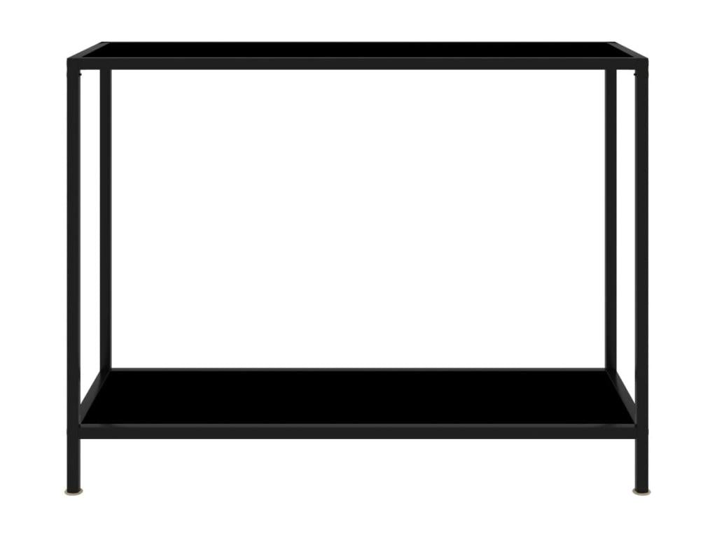 Black console table 100x35x75 cm Tempered glass