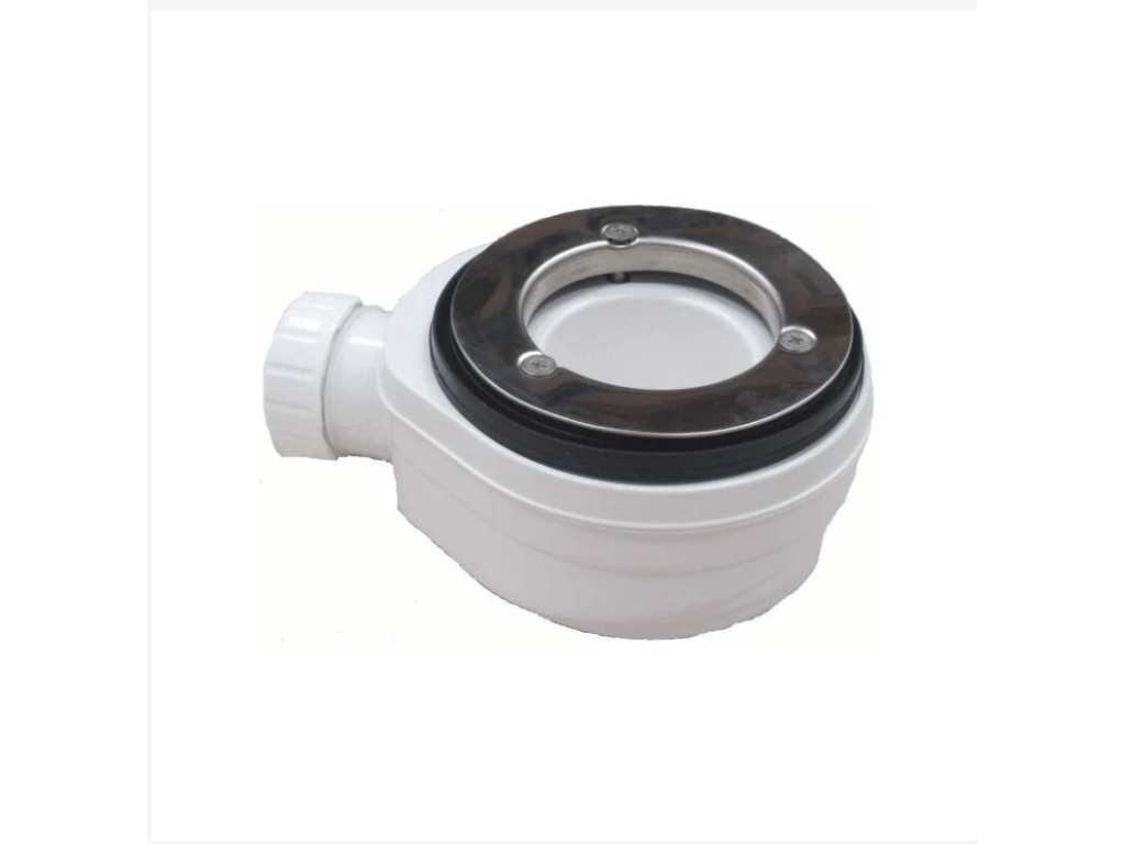 65x195 cm Shower Tray, Meublita Extra Thin White Line, Meublita RAL 1013, in Synthetic Resin and Marble Powder with Free-Mounting Drain